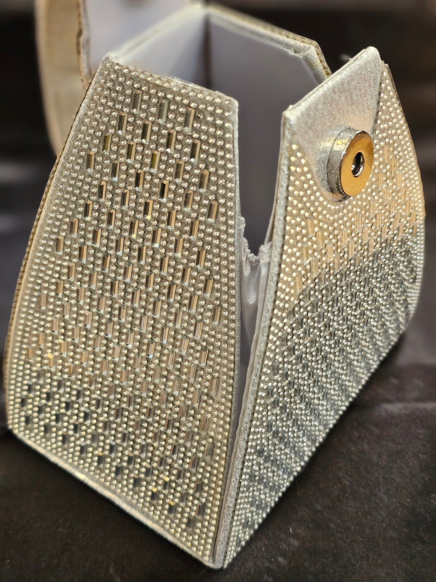 White Crystal Pyramid Handbag