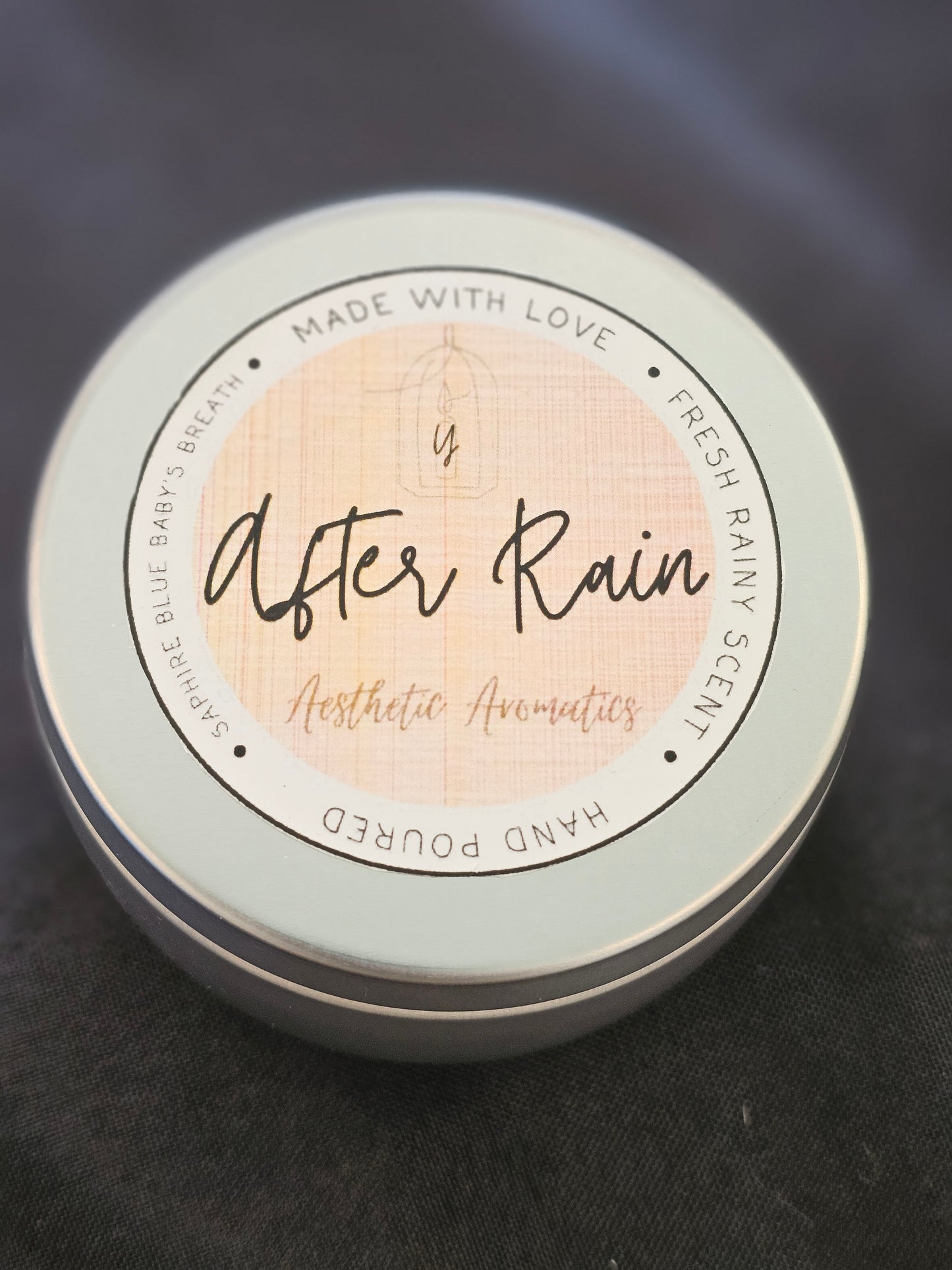 After Rain 2-wicks Luxury Candle with Blue Baby's Breath pressed flower