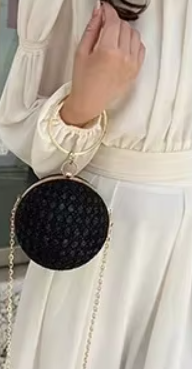 Black Disco Ball clutch bag