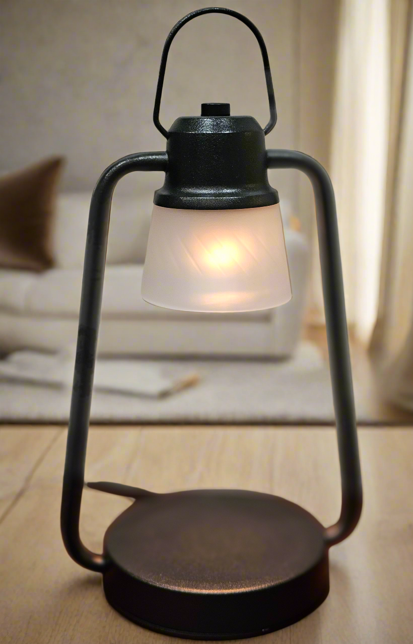 Black Lantern Metal Candle Warmer with timer and dimmer