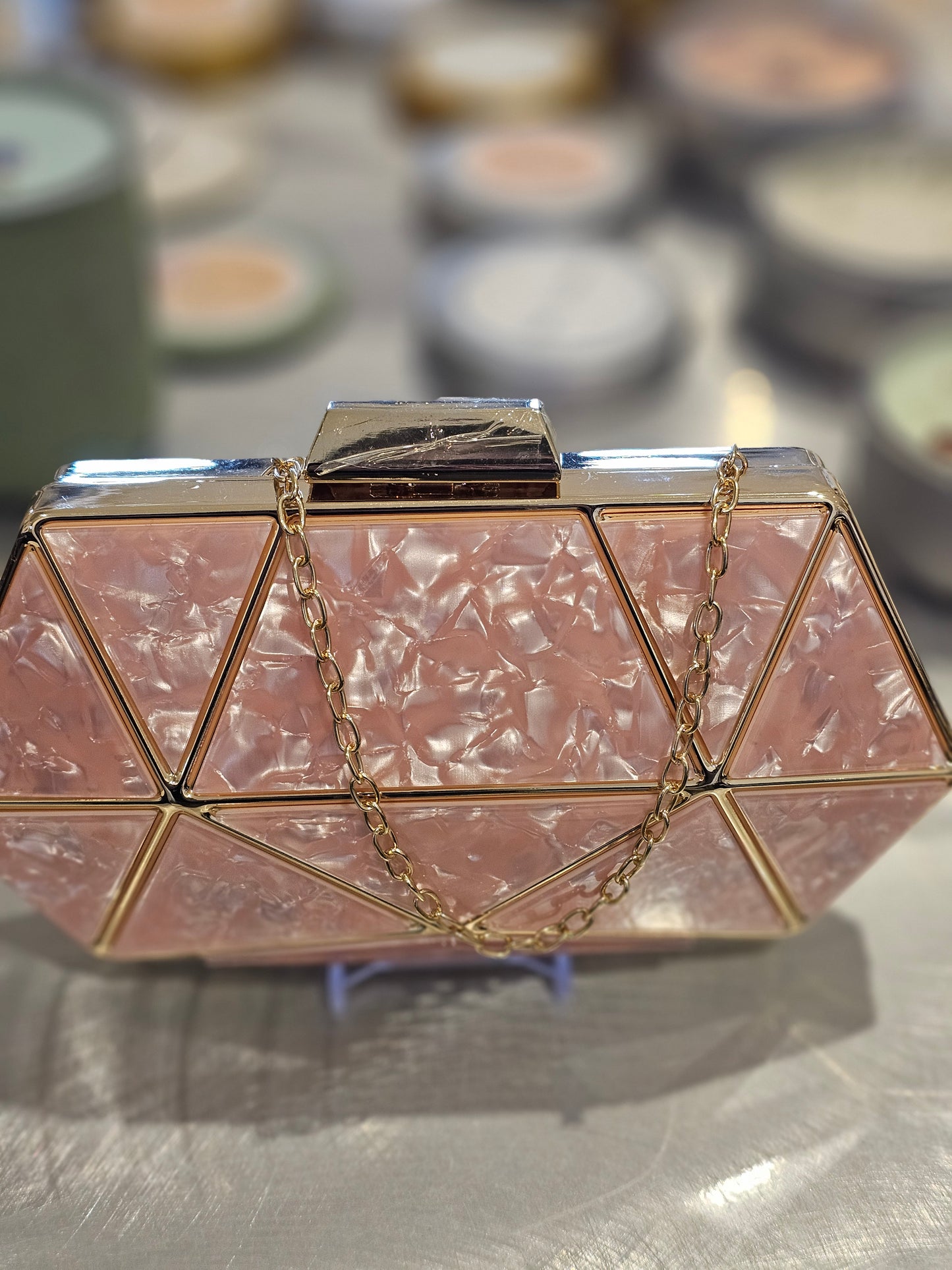 Pink Universe clutch bag