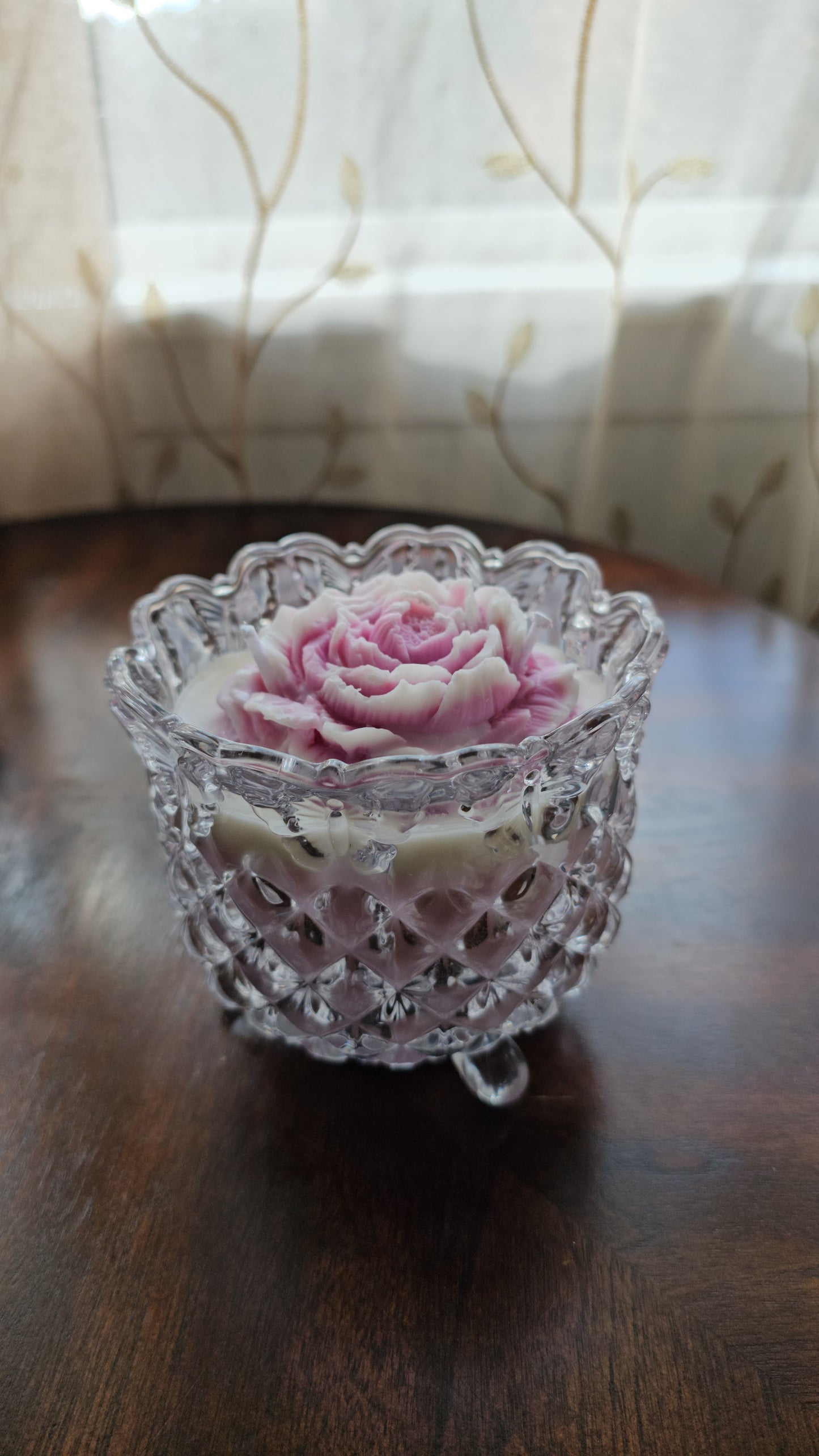 Pink Peony - Luxury Scented Candle with Wax Peony