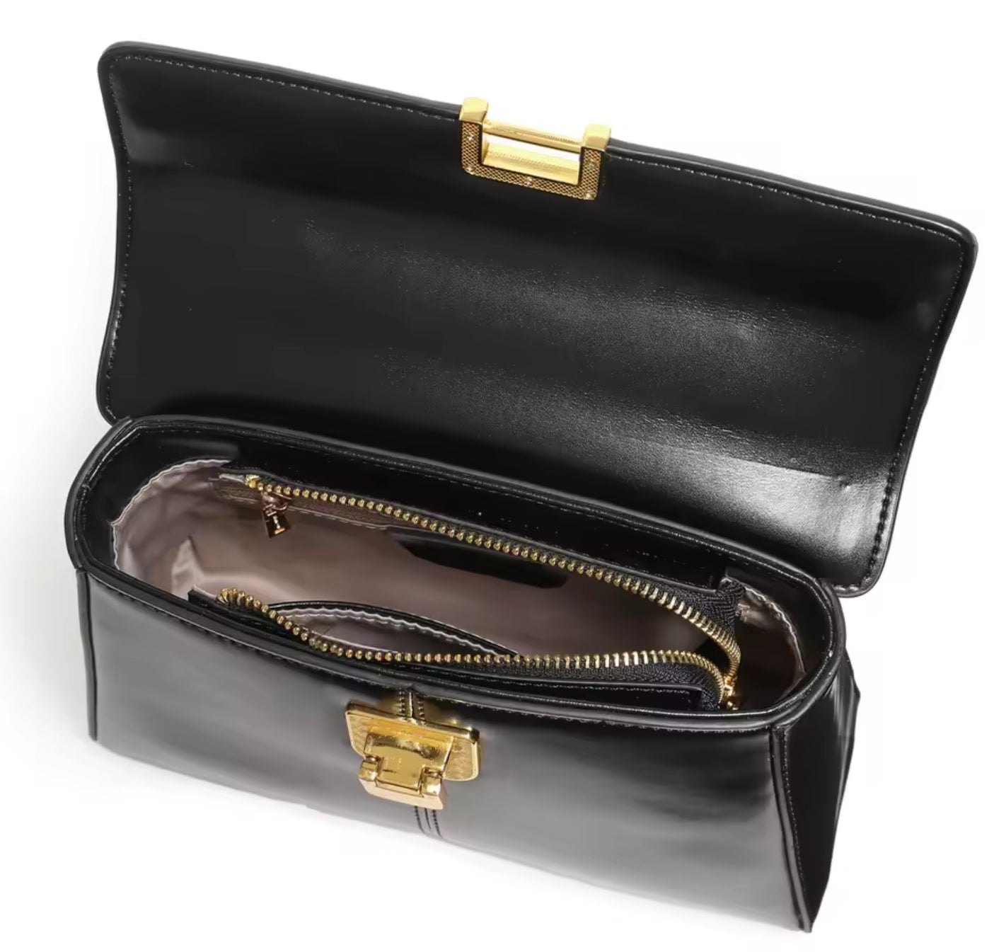 Black Genuine Leather Crossbody bag with Scarf Decor