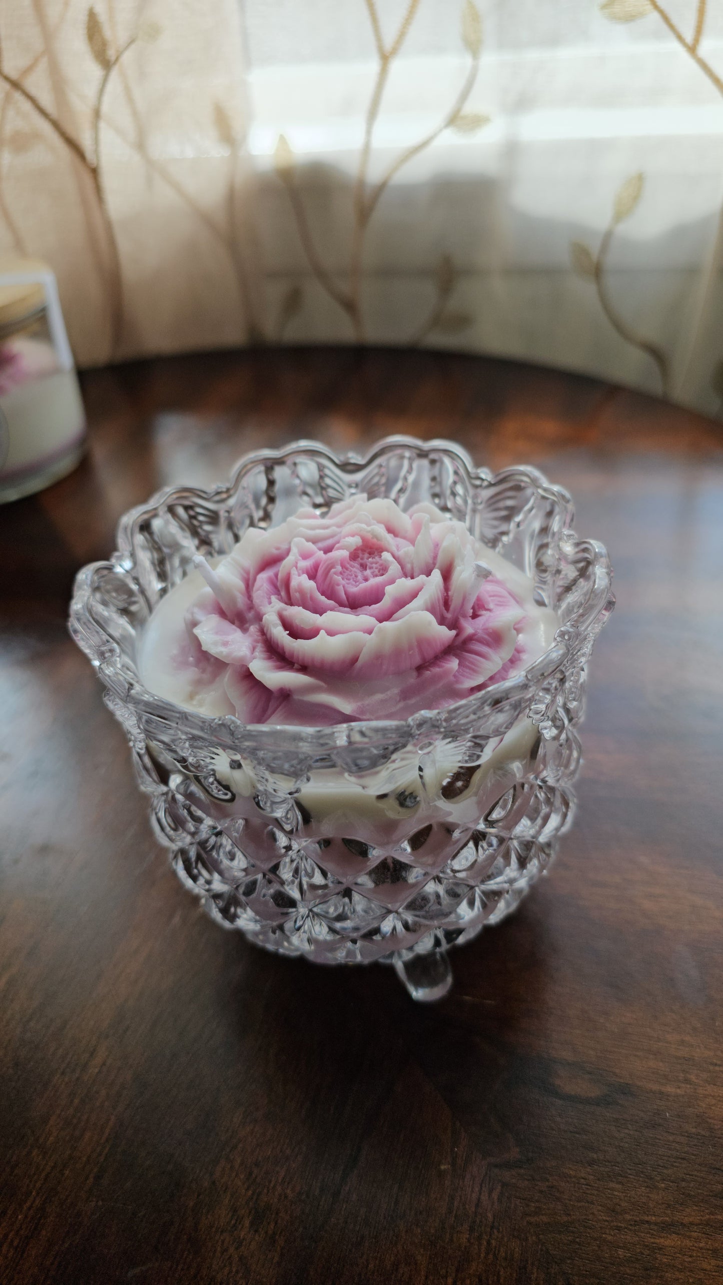 Pink Peony - Luxury Scented Candle with Wax Peony