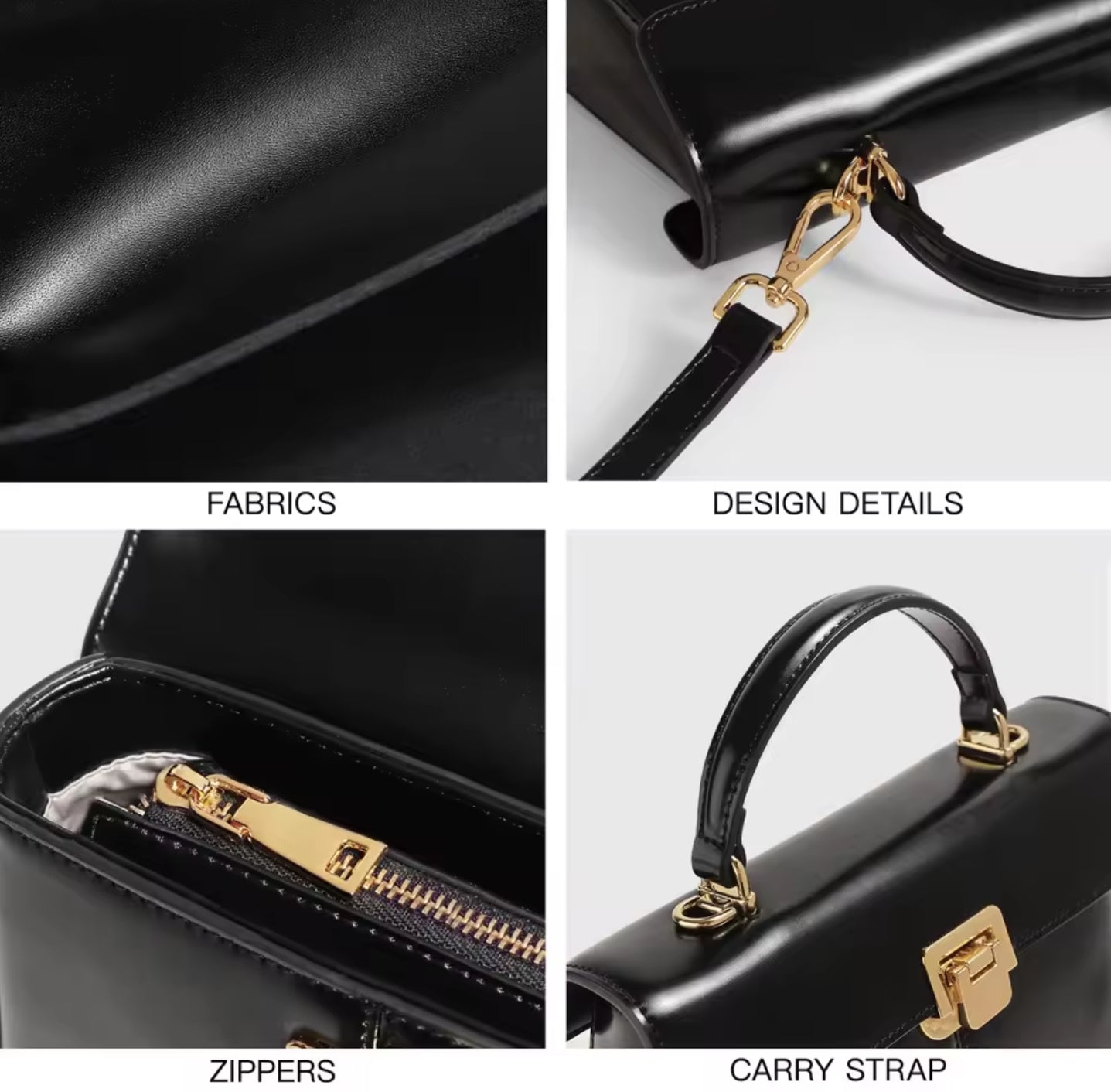 Black Genuine Leather Crossbody bag with Scarf Decor