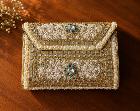 Mughal | Large Handmade Kundan Clutch