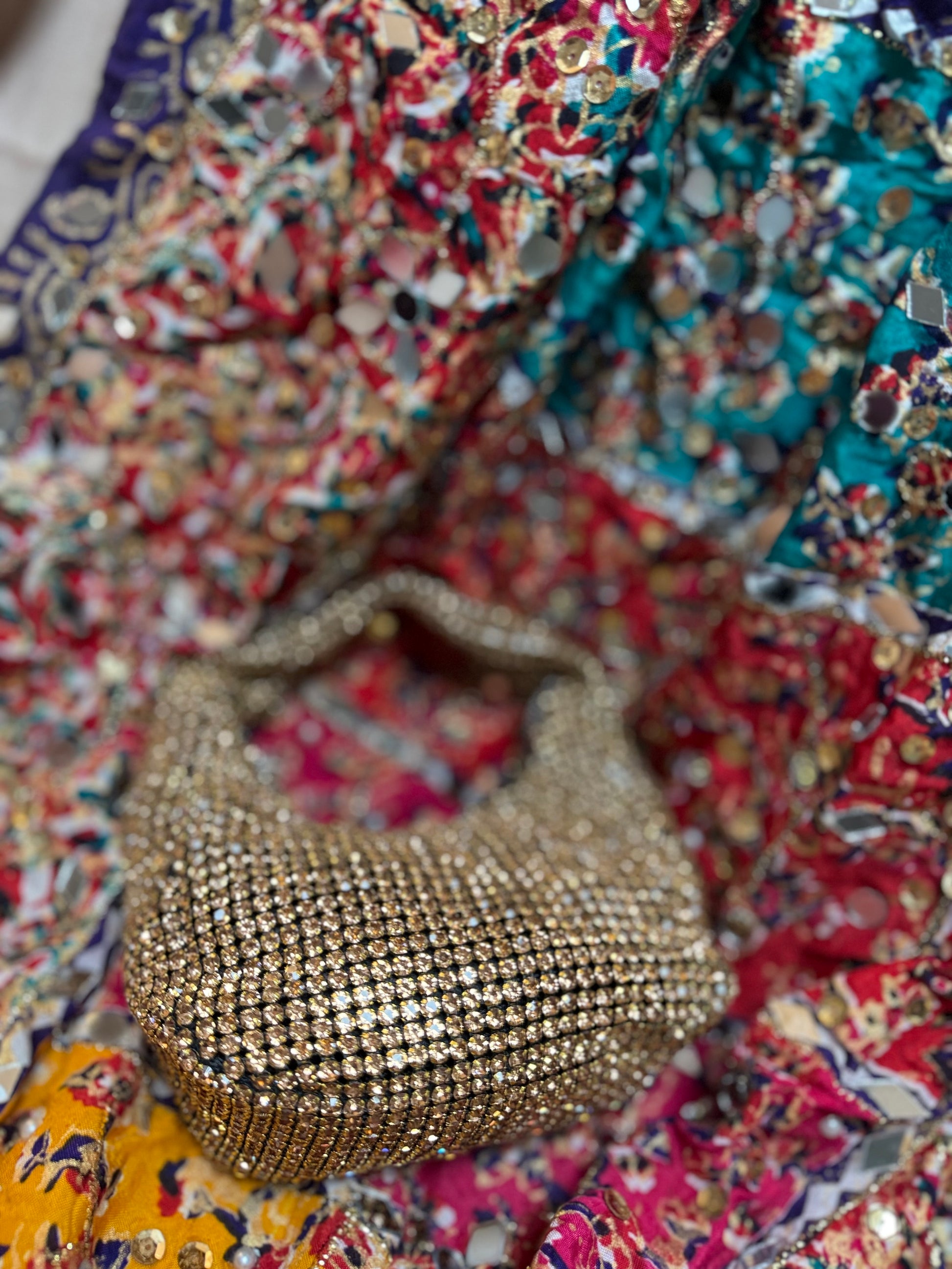 Twilight | Rhinestone Evening Bag - open view - R&W Aesthetics