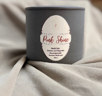 Pink Shine Luxury Candle - close-up - R&W Aesthetics