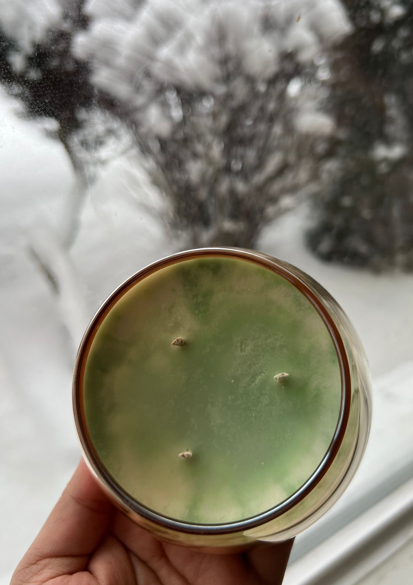 Pistachio Frappe | Luxury Soy Candle - side view - R&W Aesthetics