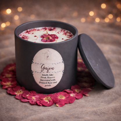 Gajra Luxury Candle - side view - R&W Aesthetics