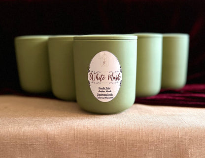 White Musk | Luxury Soy Candle - open view - R&W Aesthetics