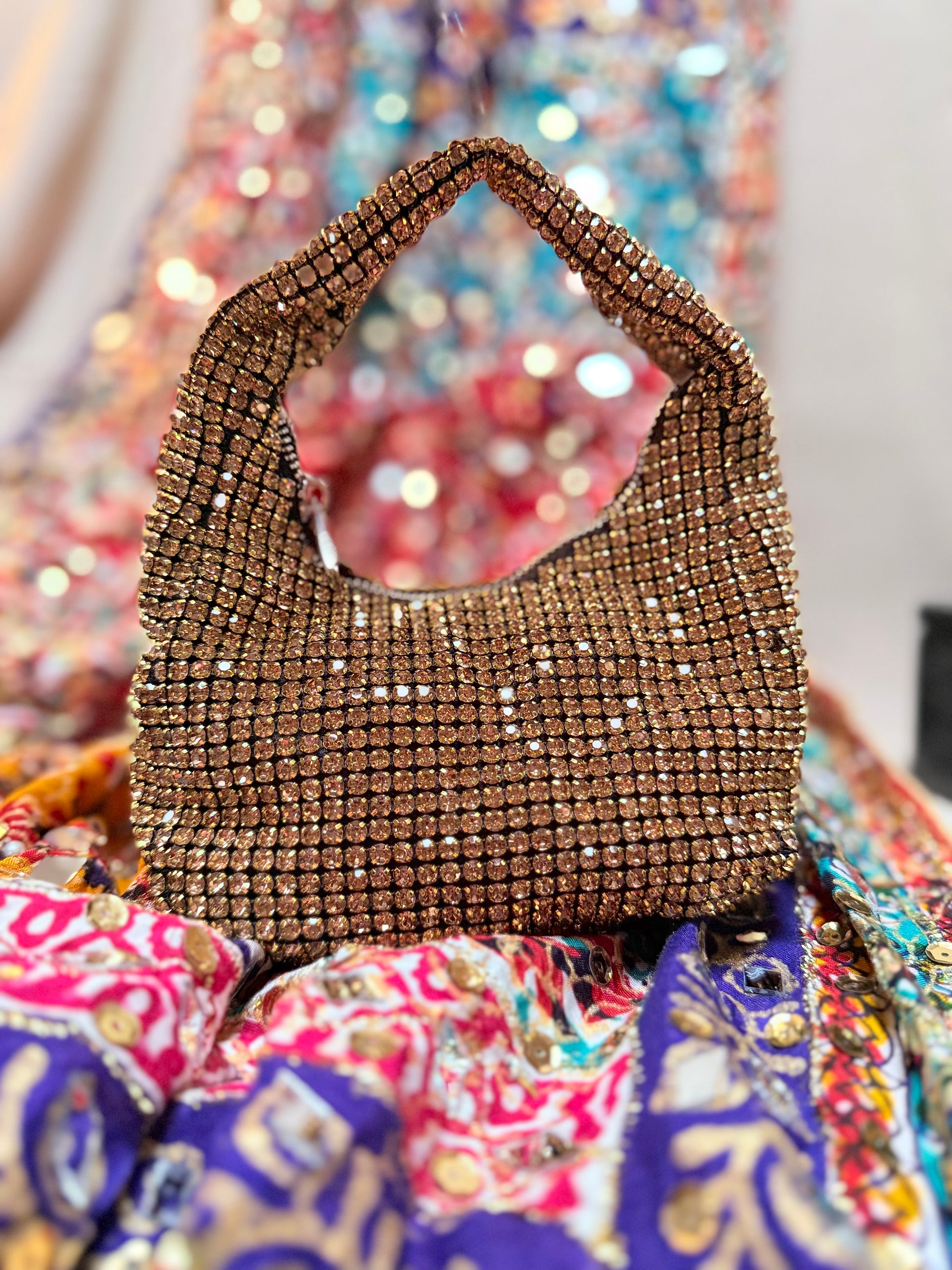 Twilight | Rhinestone Evening Bag - front view - R&W Aesthetics