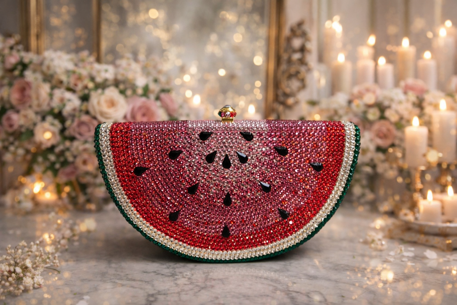 Aqsa Rhinestones Clutch - detail view - R&W Aesthetics