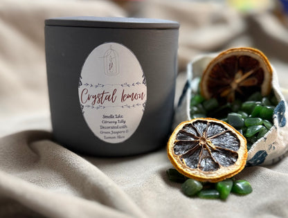 Crystal Lemon Luxury Candle - detail view - R&W Aesthetics