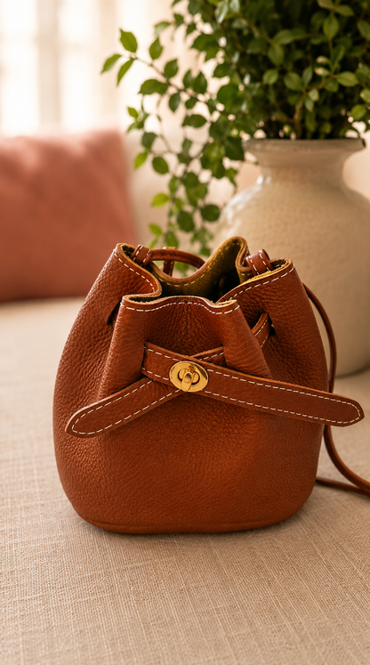 Luna | Leather Bucket Bag
