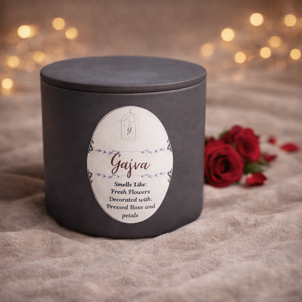Gajra Luxury Candle - detail view - R&W Aesthetics
