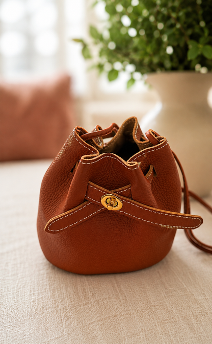 Luna | Leather Bucket Bag