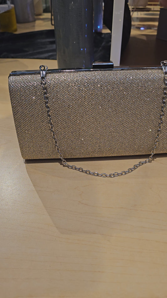 Champagne Glitter clutch bag