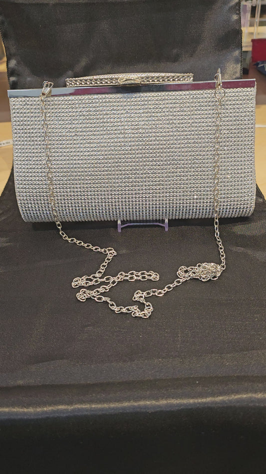 Diamond-cut Silver Clutch