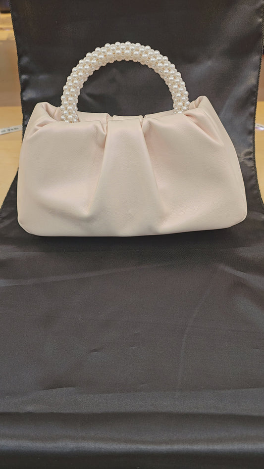 Pink Half Moon Pearl Shoulder Bag