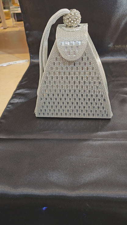 White Crystal Pyramid Handbag