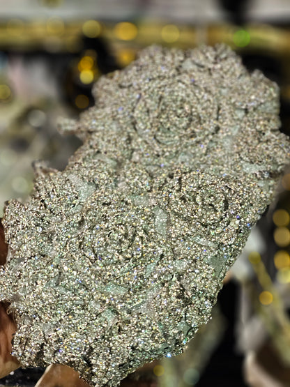 Silver Flowers Luxury Clutch Bridal Bag