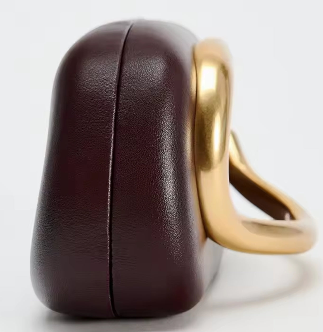 Burgandy Box Leather Clutch