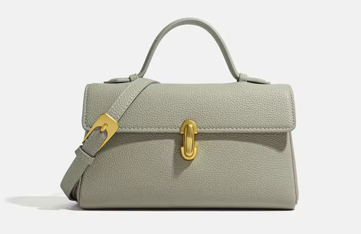 Gray Green Genuine Leather Bag