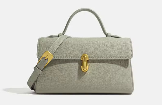 Gray Green Genuine Leather Bag