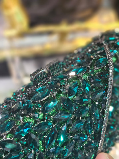 Green Diamond Cut Clutch