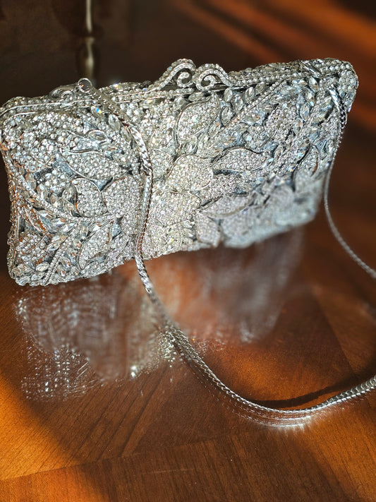 Southern Magnolia Rhinestones Clutch - styled view - R&W Aesthetics