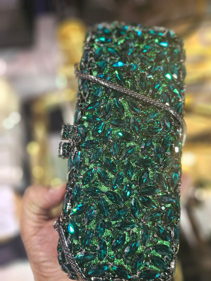 Green Diamond Cut Clutch