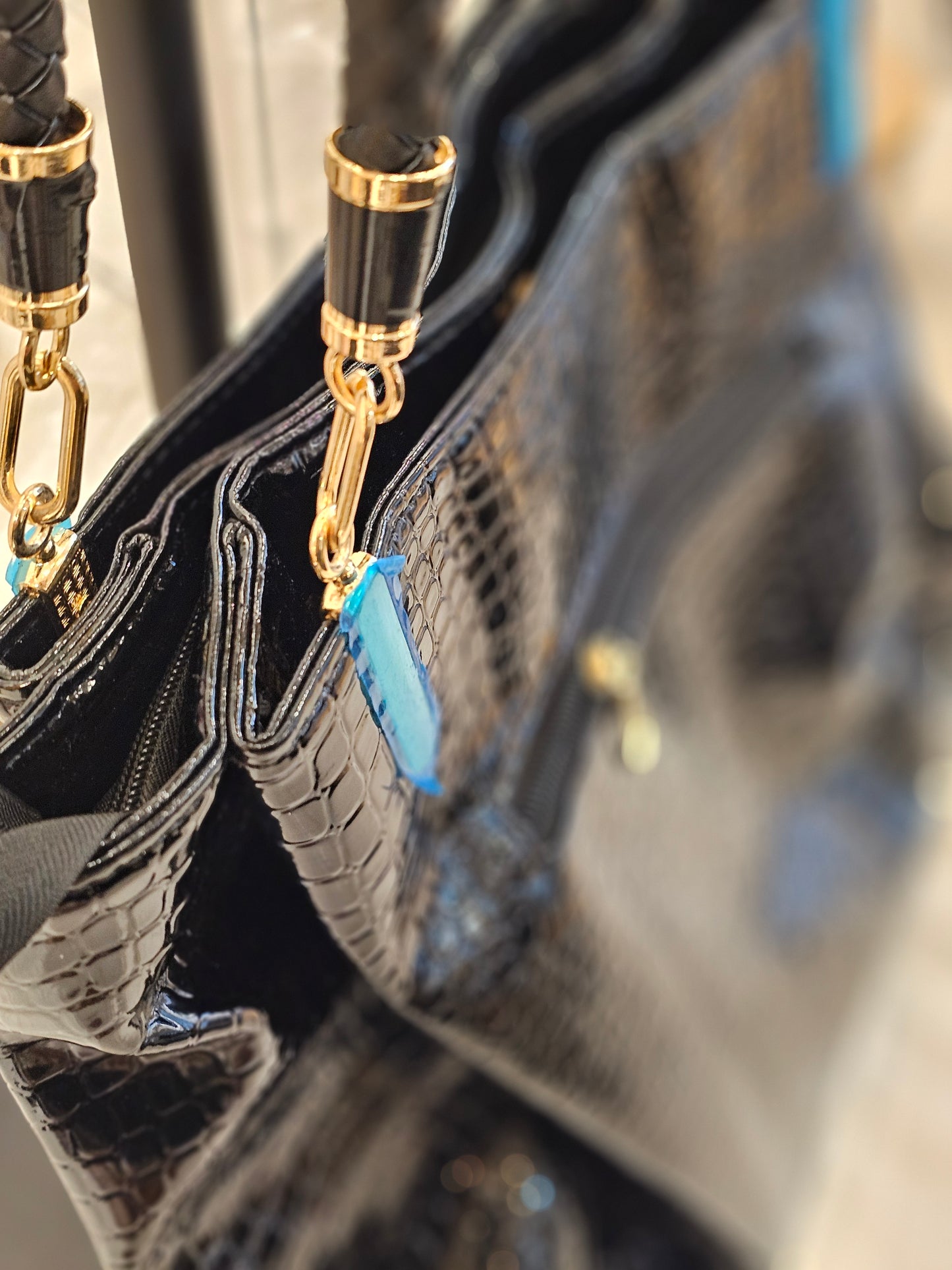 Black Leather Large Shoulder Bag