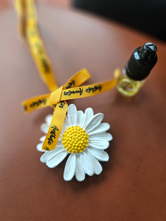 Hanging Ceramic Flower Air Freshner with 5ml bottle of scent